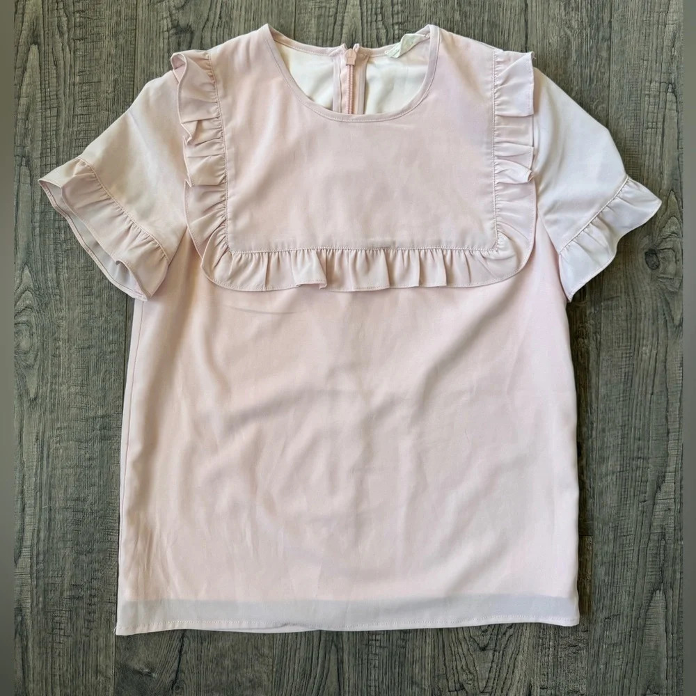 Rachel Parcell Baby Pink Ruffle Blouse